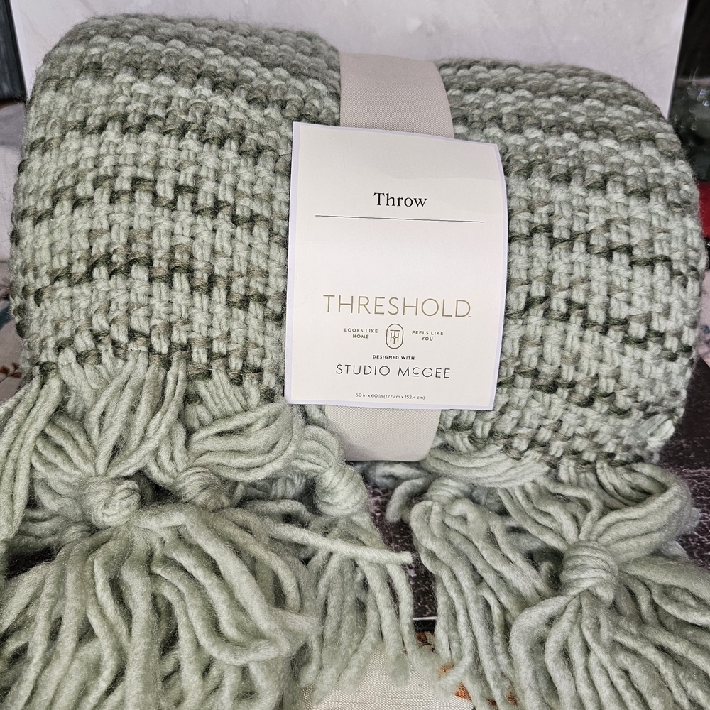 Threshold Studio McGee Sage Woven Throw Blanket 50x60 Inch